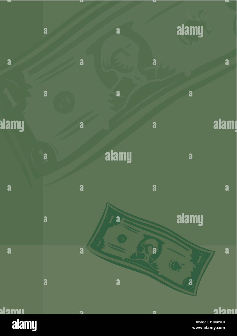 Illustration of American Dollar bills Stock Photo