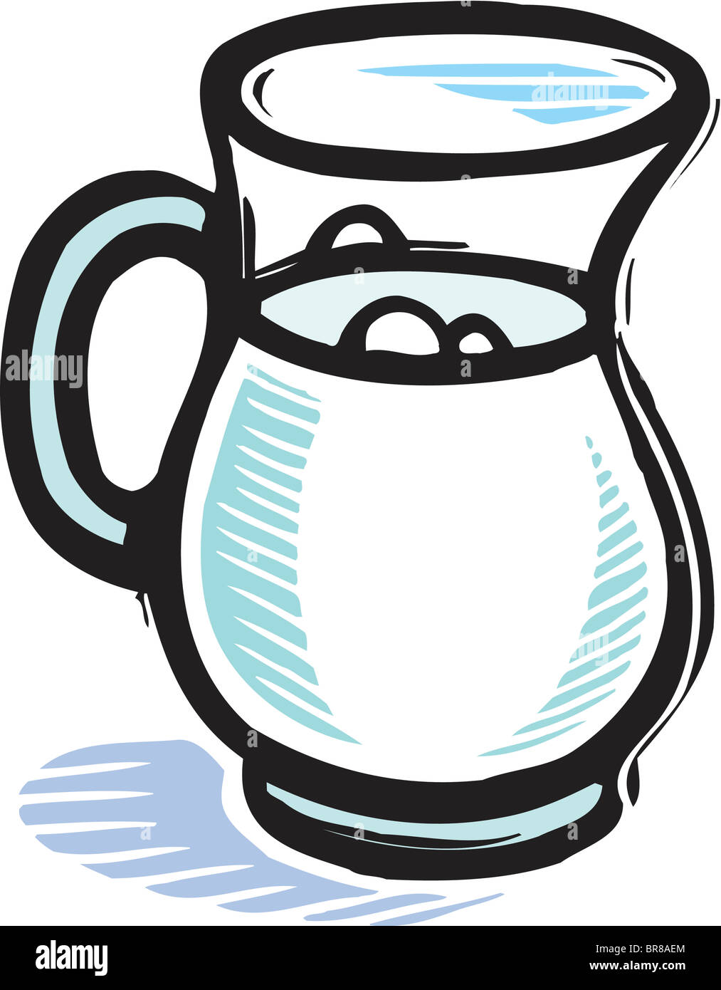 An illustration of a pitcher of milk Stock Photo - Alamy