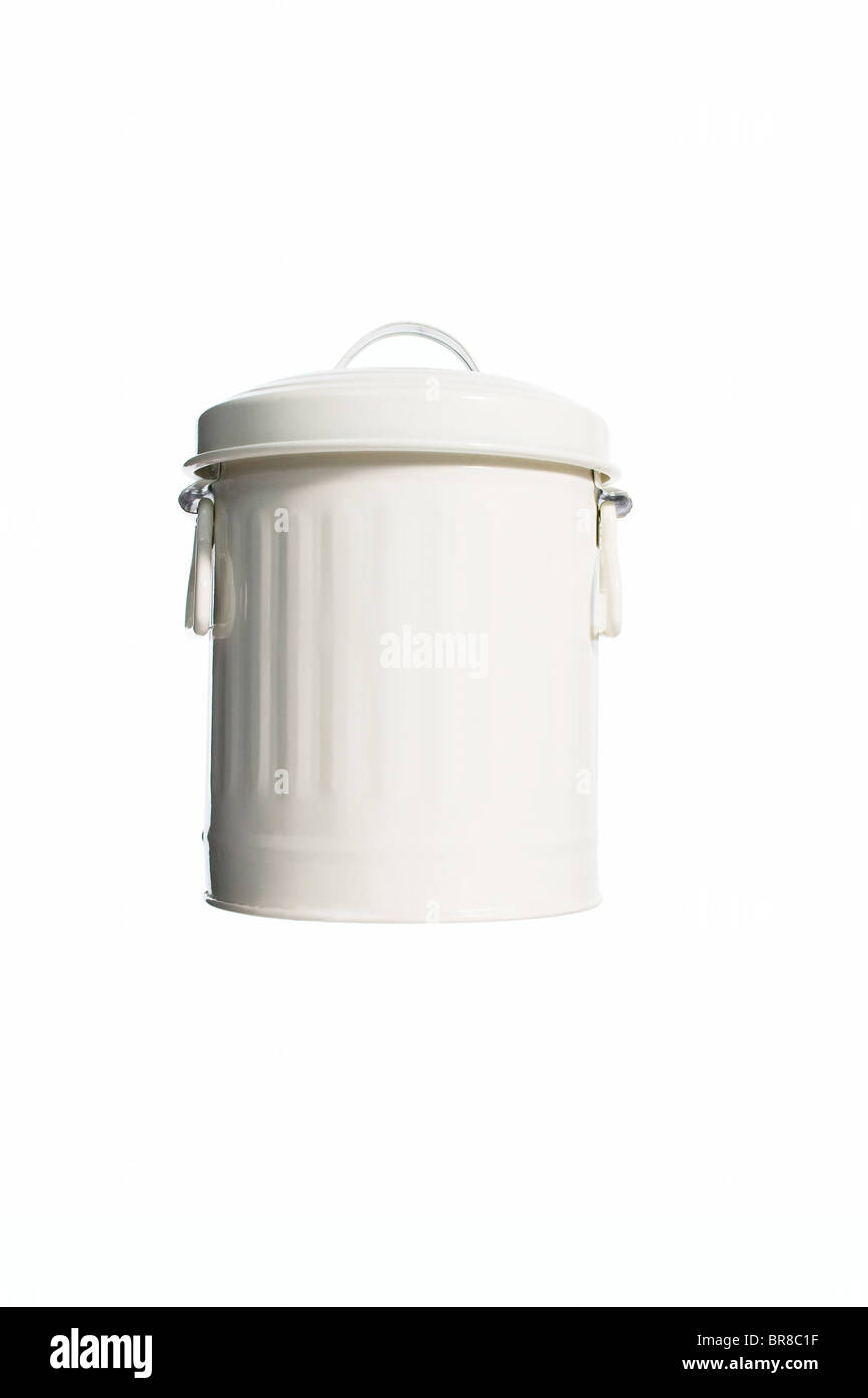 Garbage can with lid Stock Photo