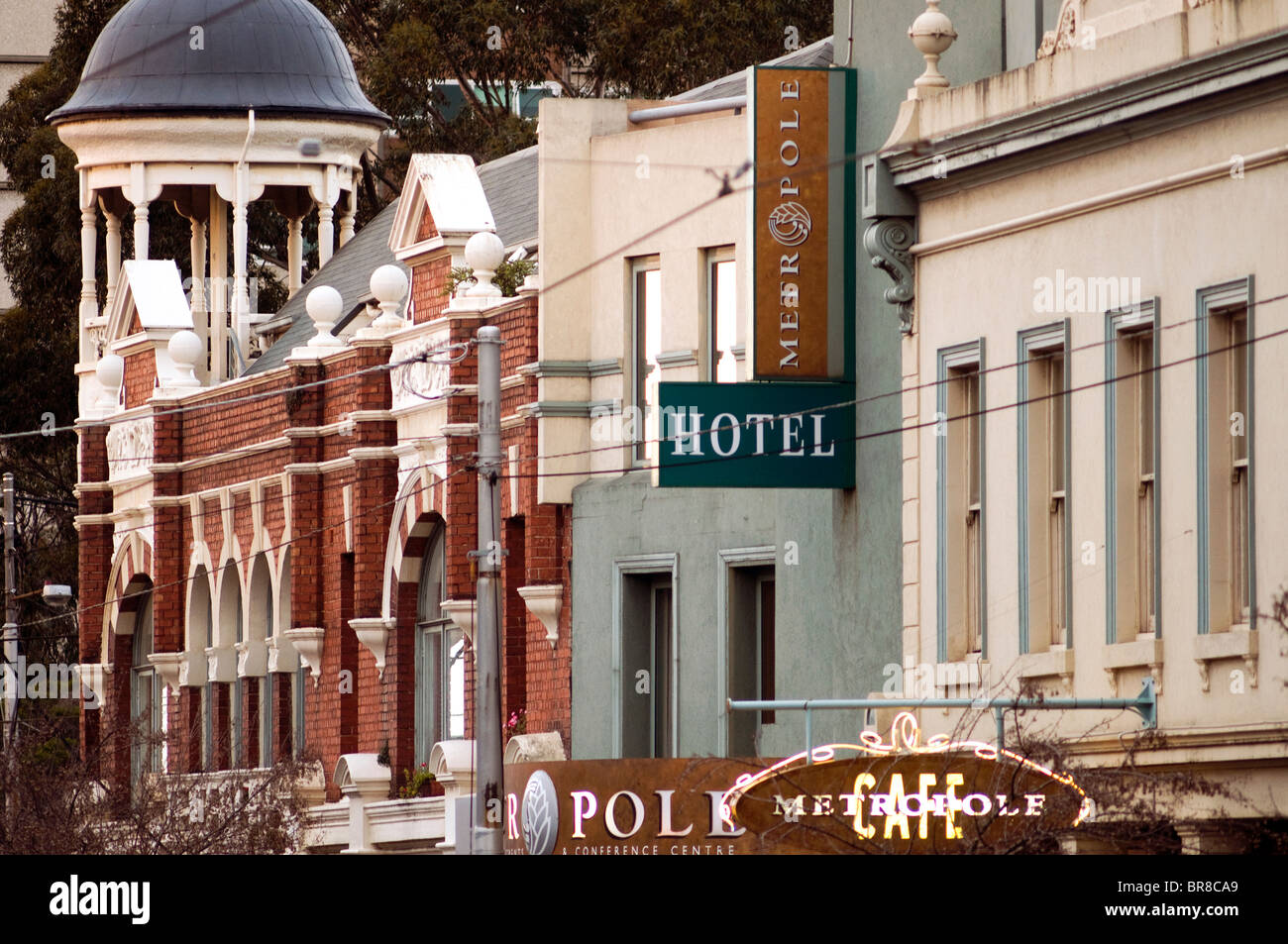 Buildings in Brunswick Street, Fitzroy, Melbourne, Australia Stock Photo