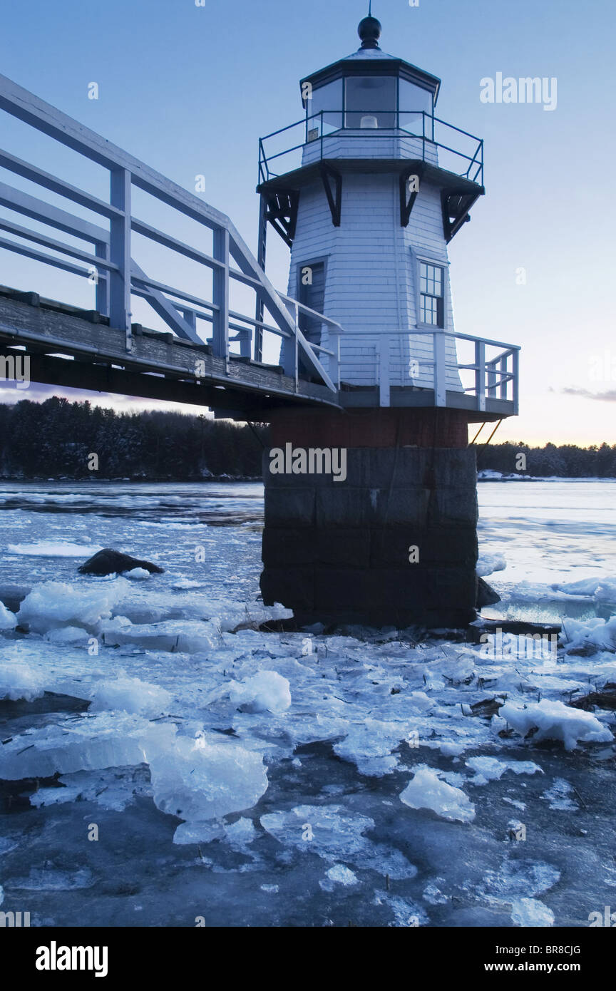 Doubling Point Lighthouse on the Kennebec river near Bath Maine in the