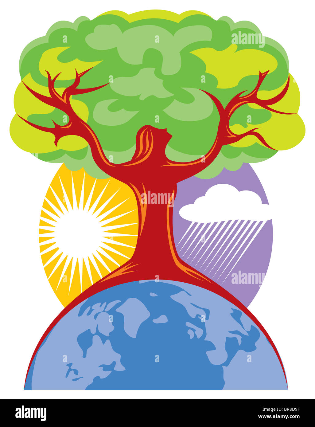A tree shaped like a woman symbolizing Earth Day Stock Photo