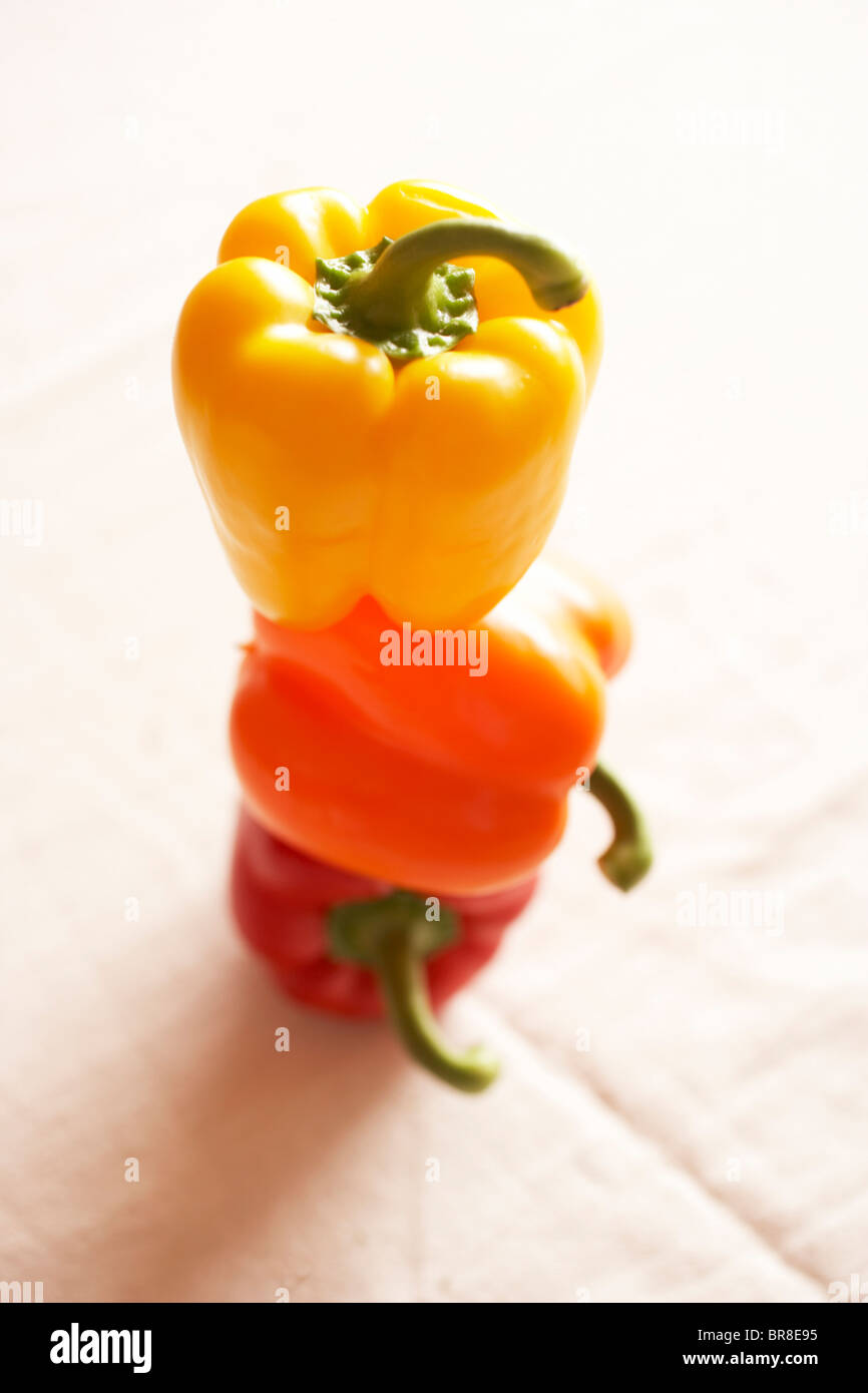 Stack of paprika Stock Photo