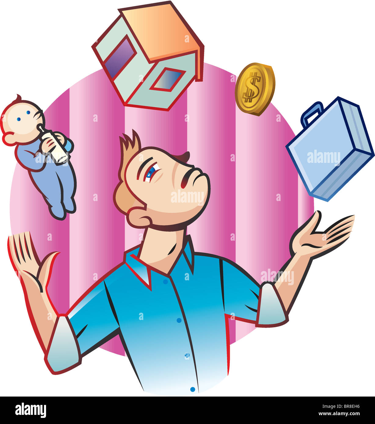 A man juggling his life Stock Photo Alamy