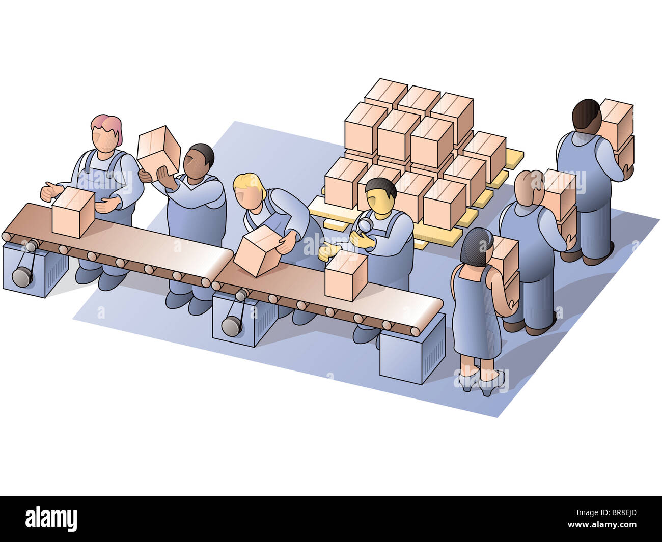 Factory workers at work in the packing department Stock Photo: 31534565