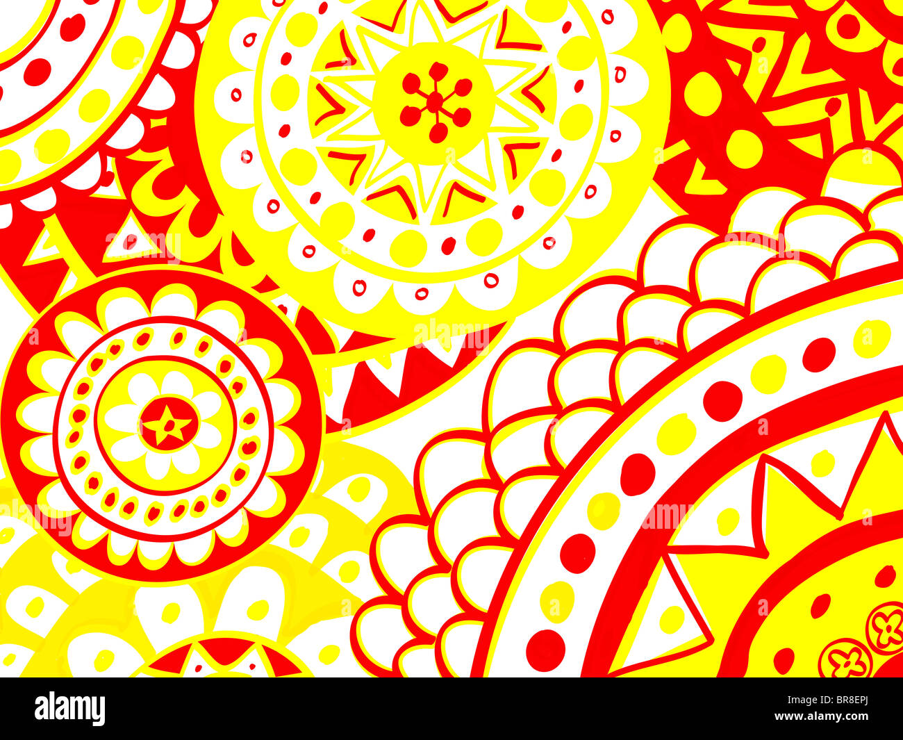 Red and yellow floral background Stock Photo Alamy