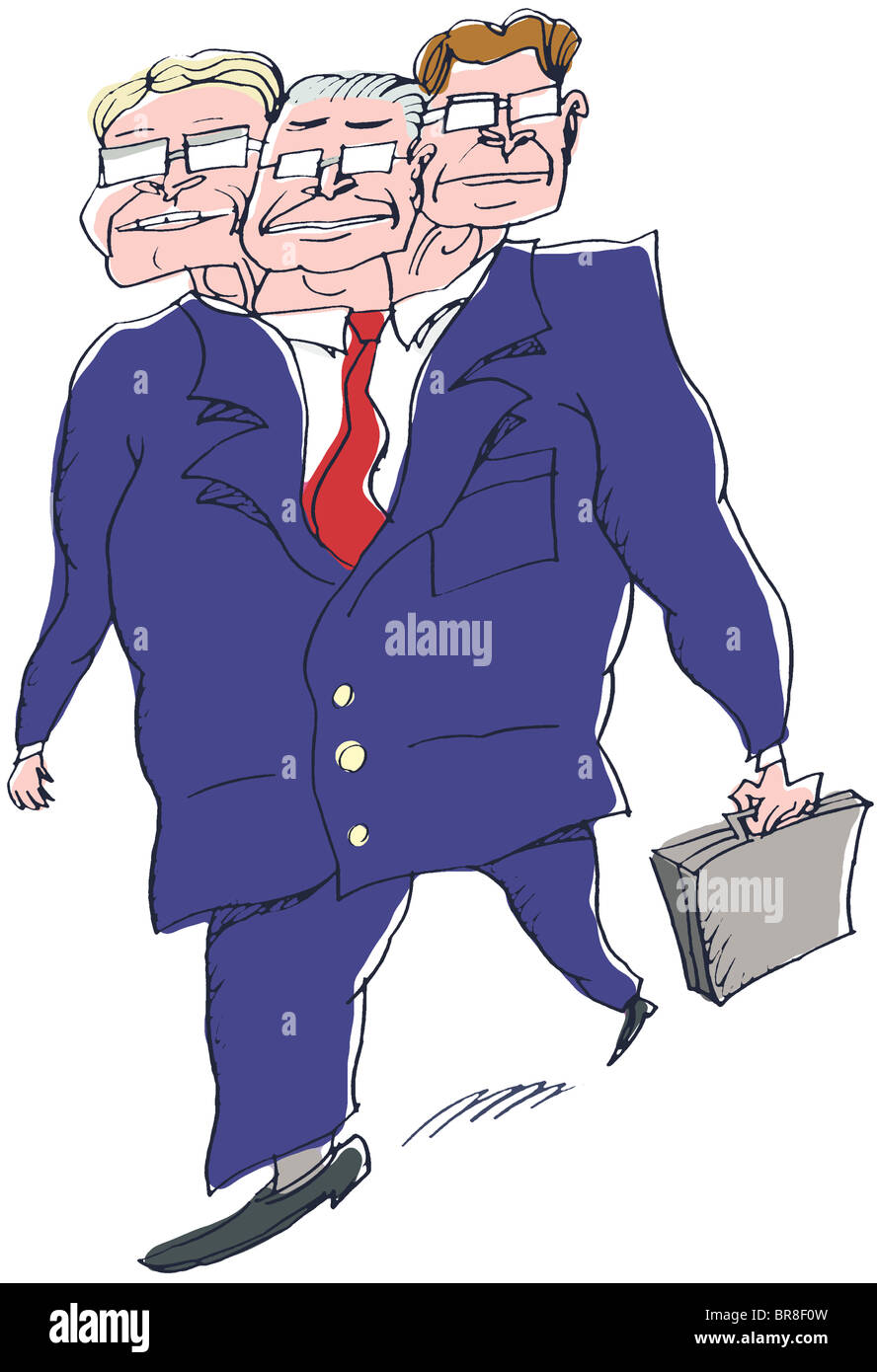 An illustration of a three headed businessman Stock Photo Alamy