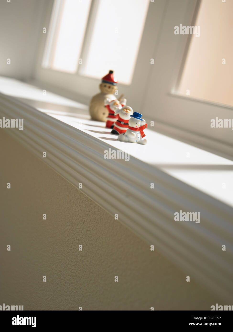 Christmas ornaments on window sill Stock Photo Alamy