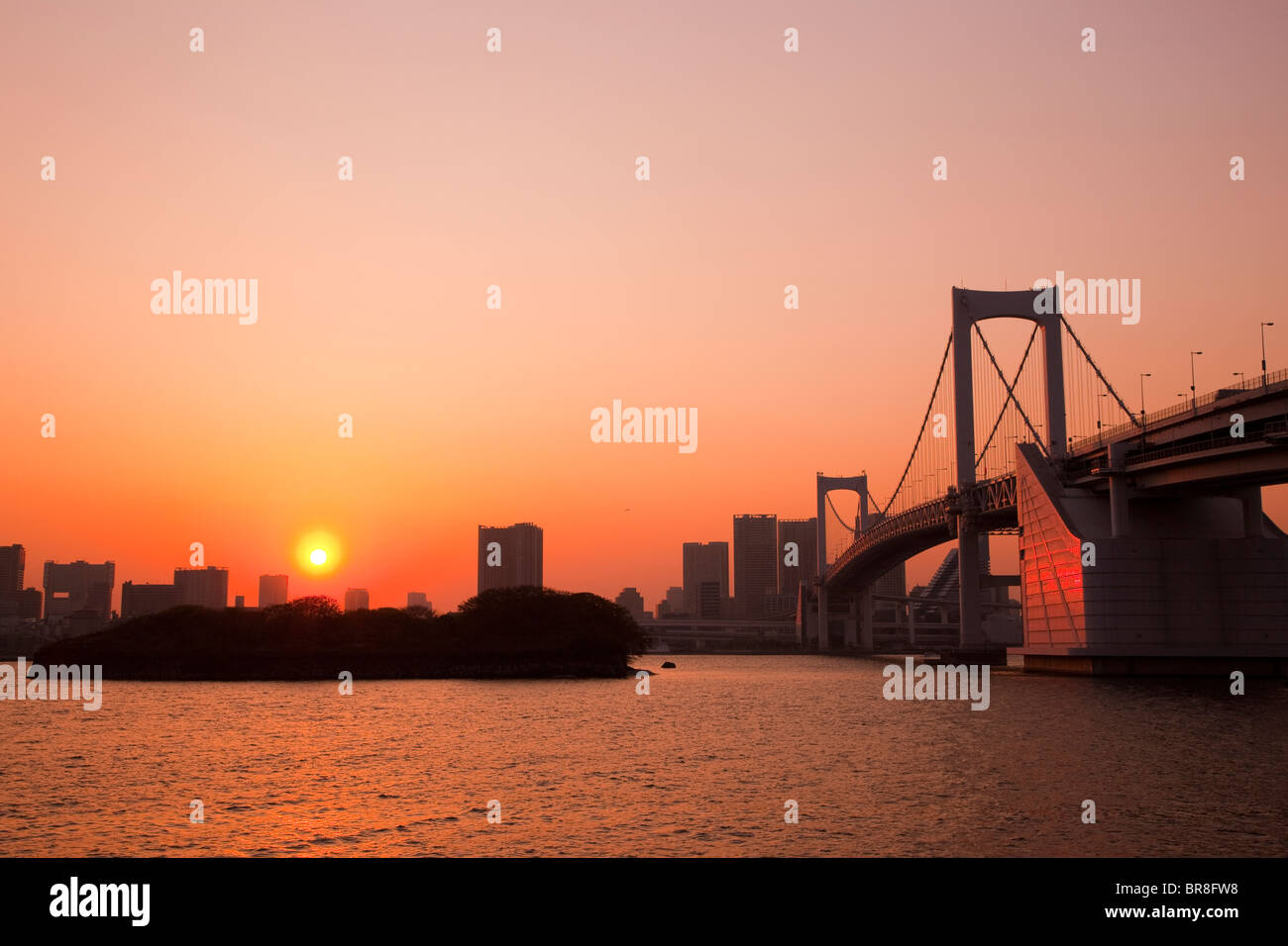 Rainbow bridge at dusk Stock Photo Alamy