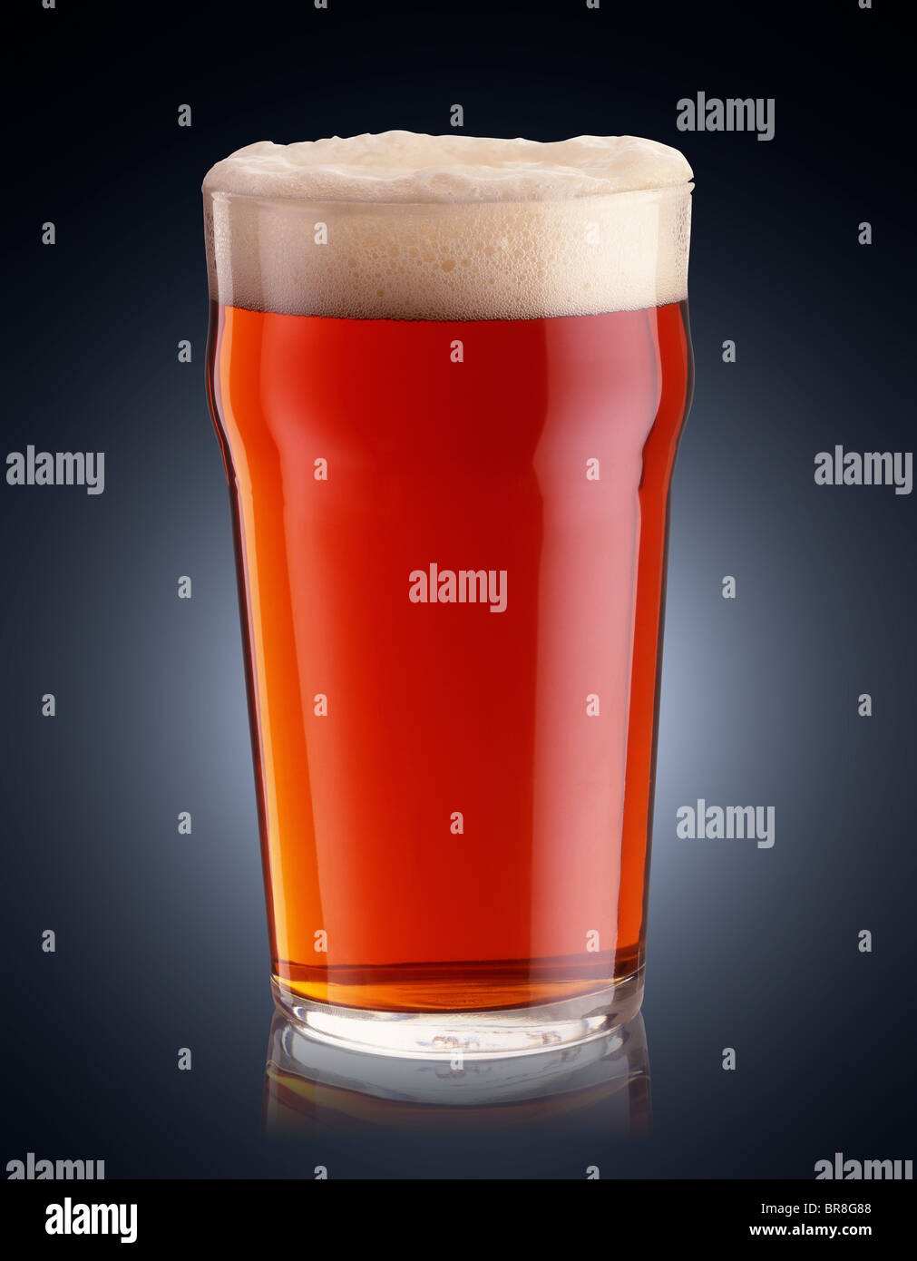 pint of bitter on a graduated black background Stock Photo