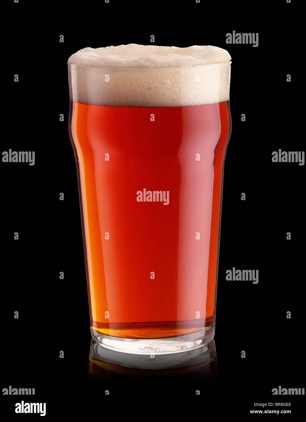 pint of bitter on a grduated black background Stock Photo