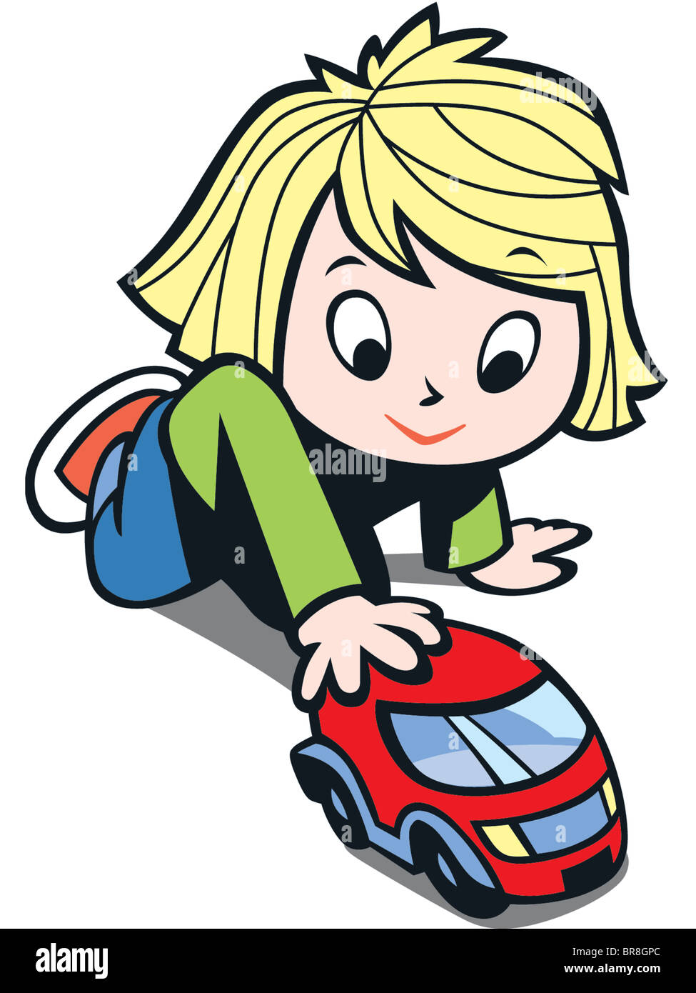 Little girl playing with toy car Stock Photo Alamy