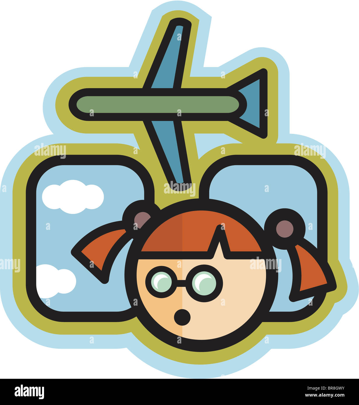 Color icons of plane hi-res stock photography and images - Alamy