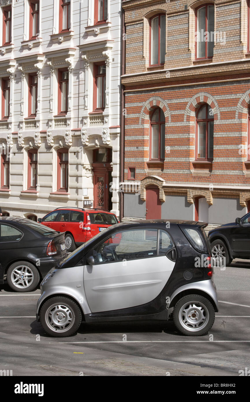 Parked Smart car in Denmark Stock Photo Alamy