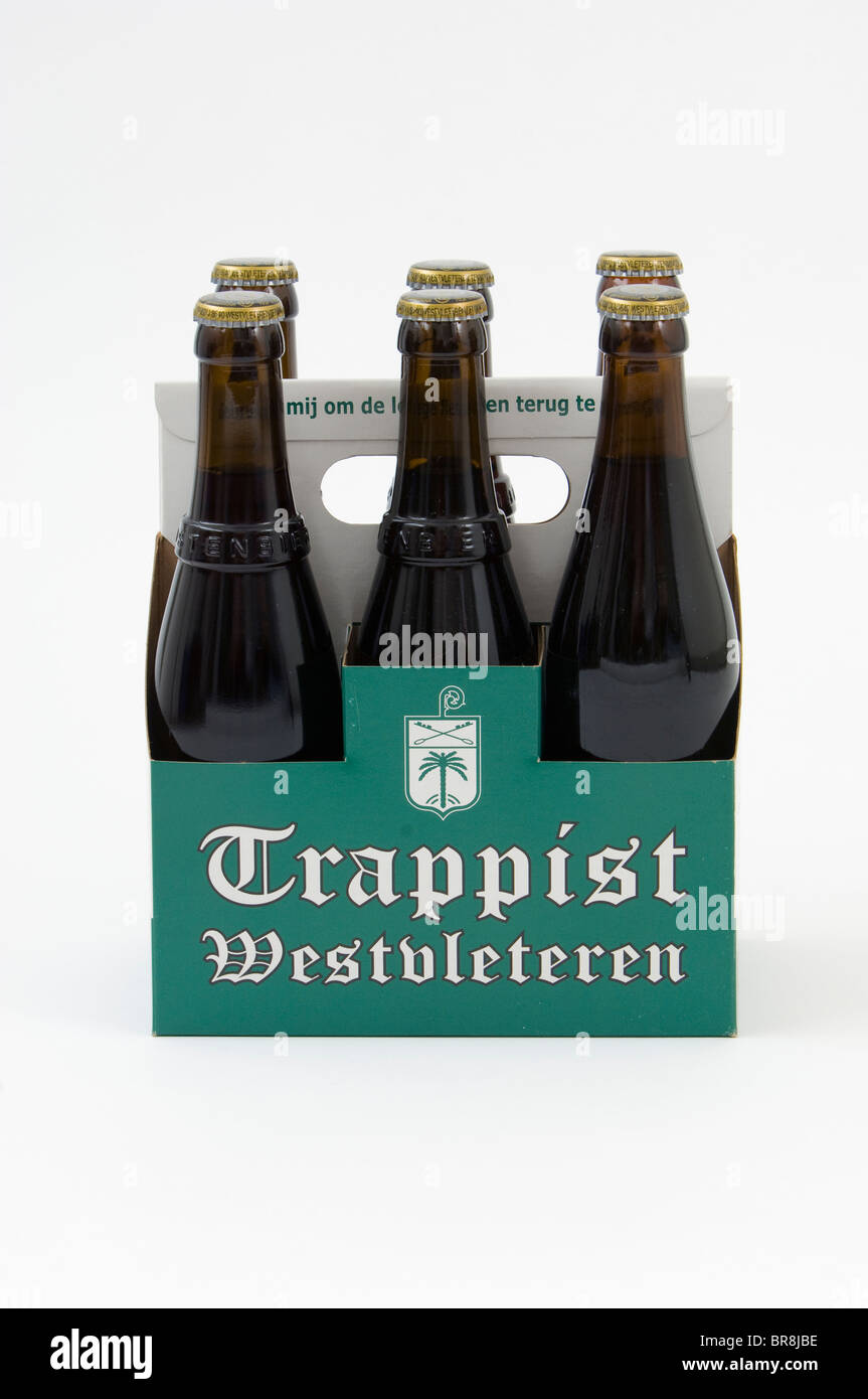 Front view of a sixpack of beer from Westvleteren from Abbey of St Sixtus, Belgium Stock Photo