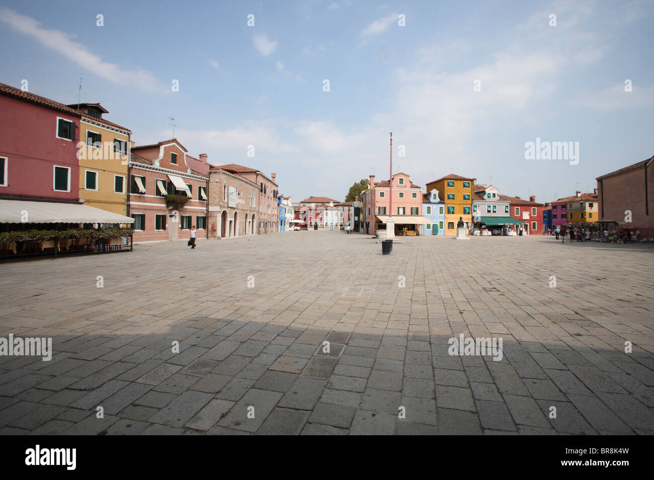 Town square at Burano Island Stock Photo