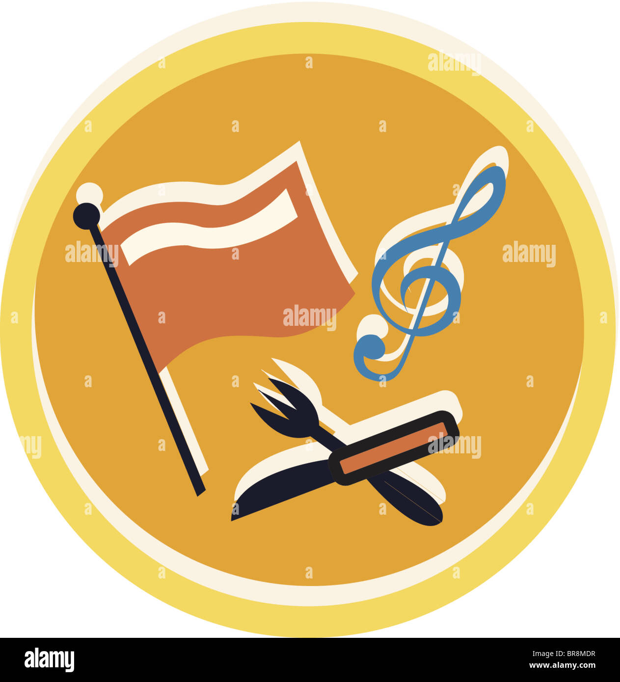 International music and food symbols Stock Photo Alamy