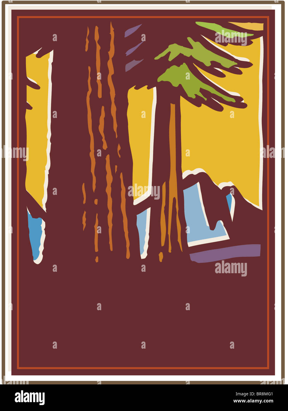 Trees and mountains Stock Photo - Alamy