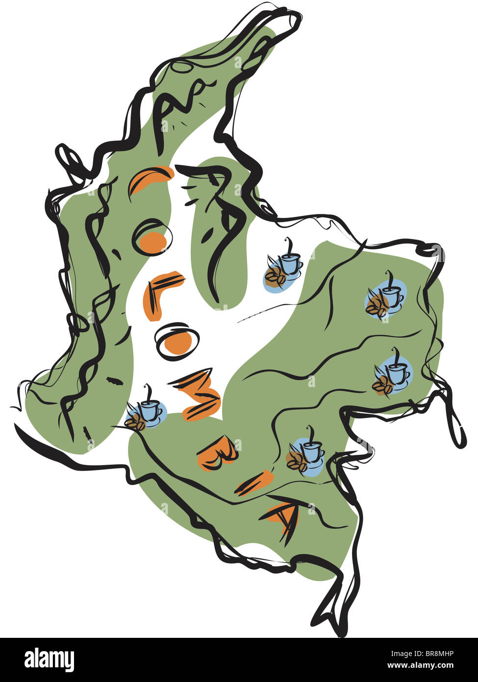 Map of Colombia Stock Photo