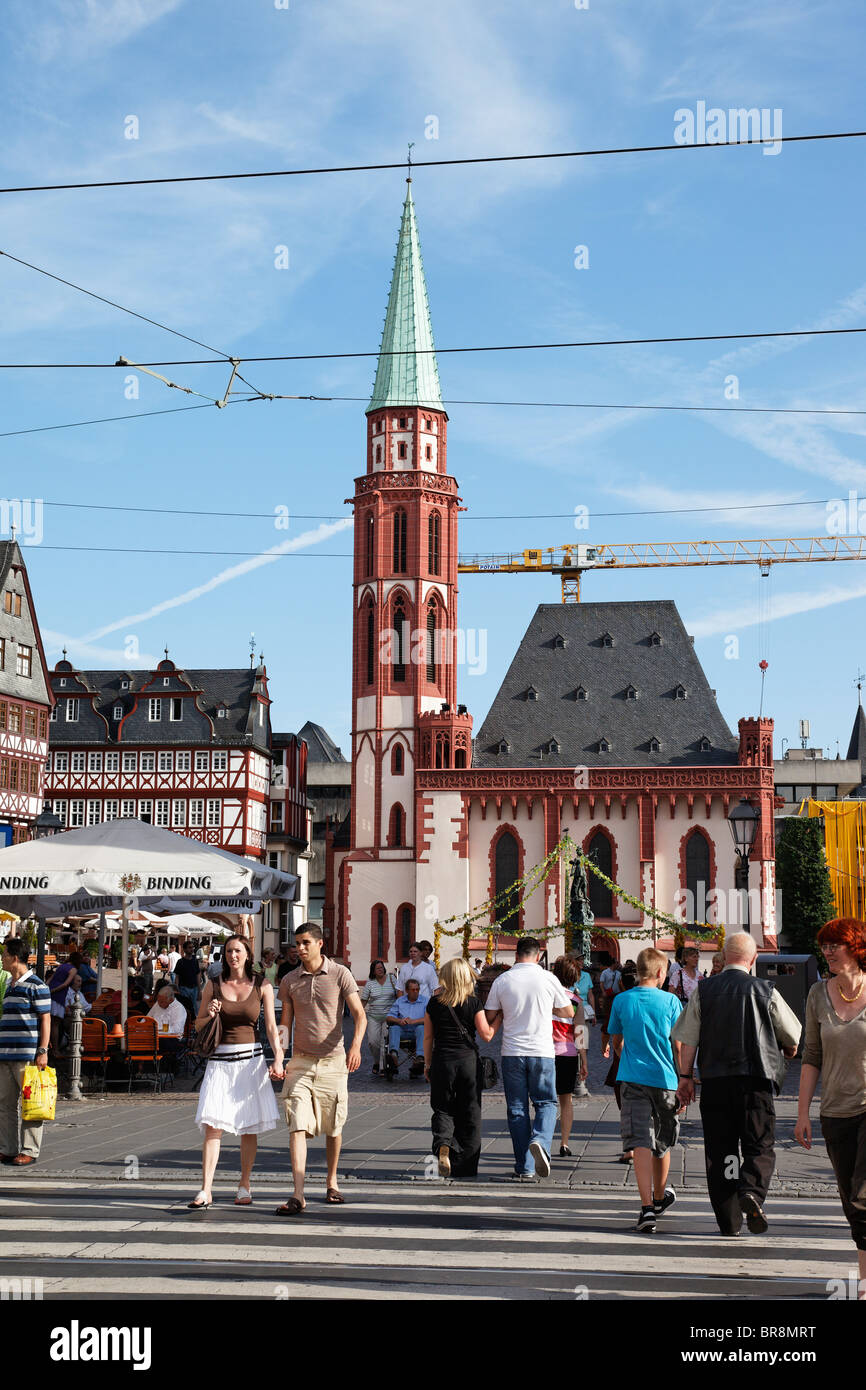 St. Nicholas' Church, Roemerberg, Frankfurt am Main, Hesse, Germany Stock Photo