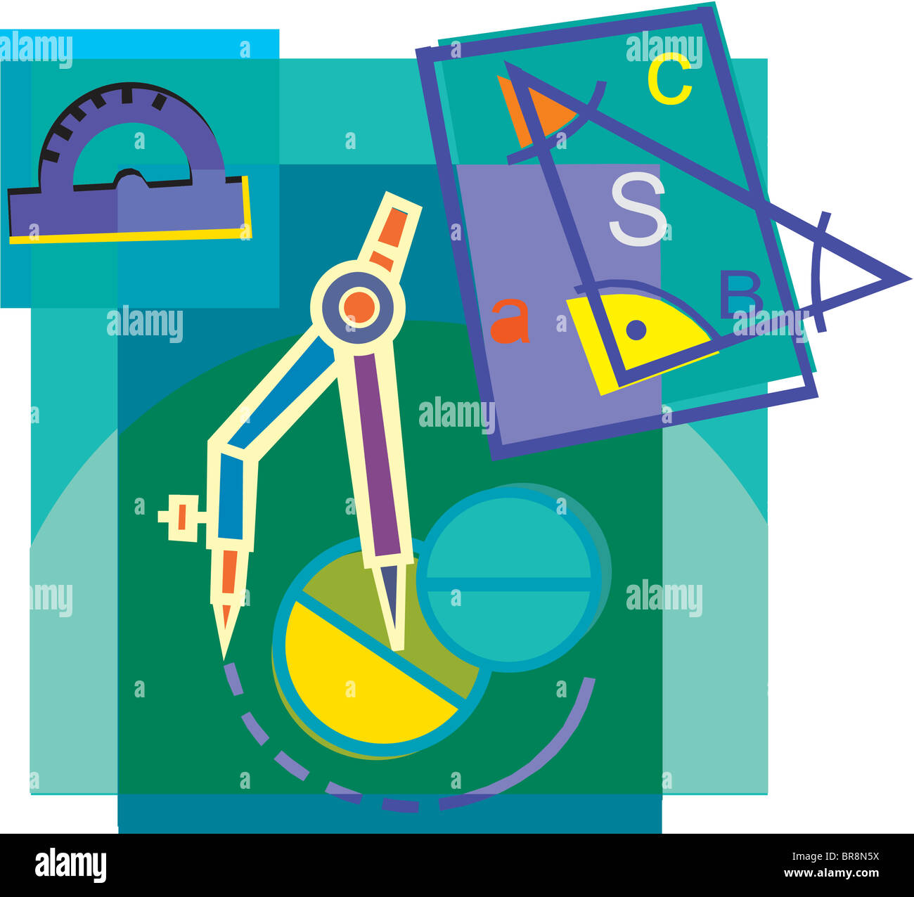 Geometry tools, montage Stock Photo Alamy