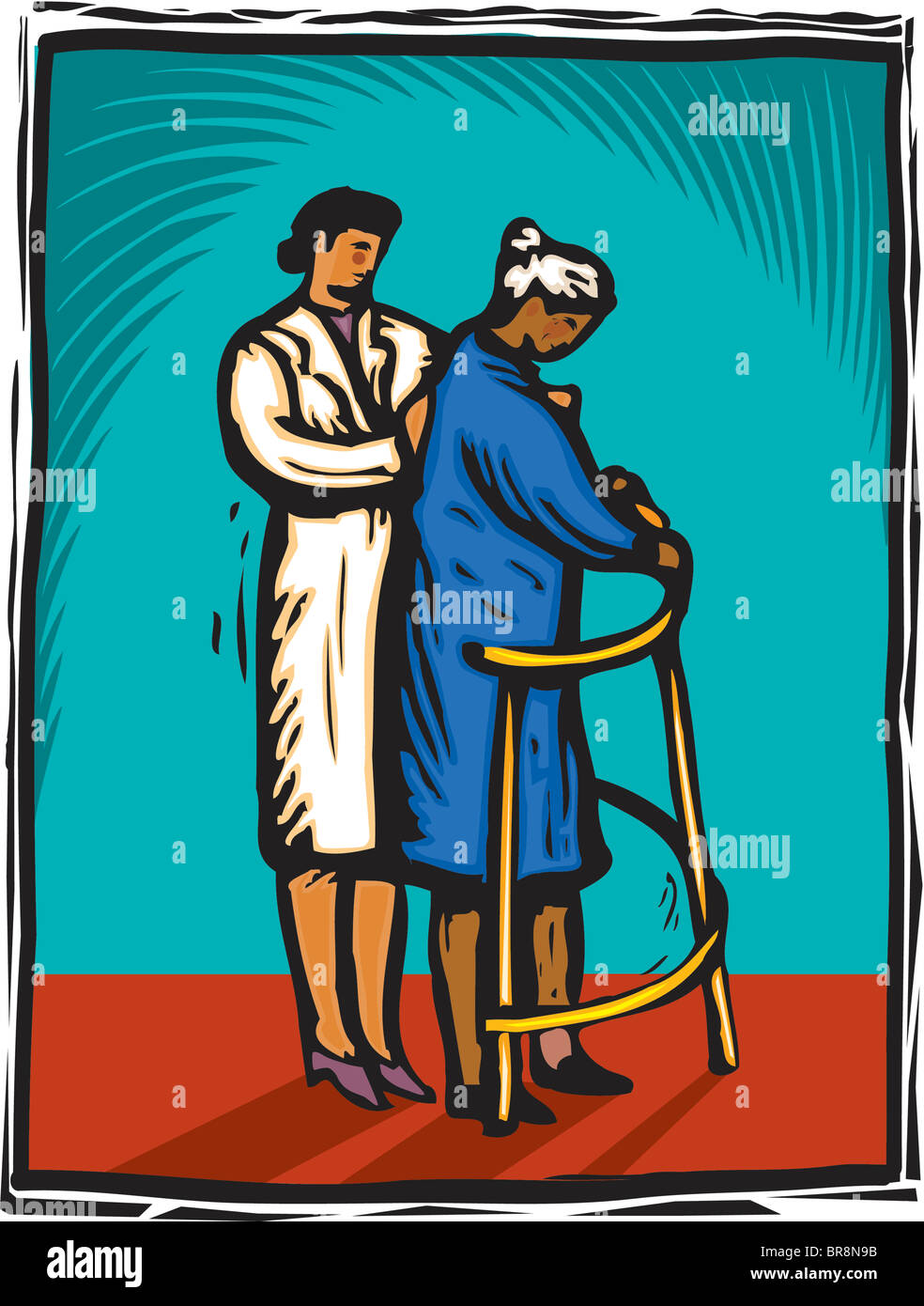 Osteoporosis woman walker hi-res stock photography and images - Alamy