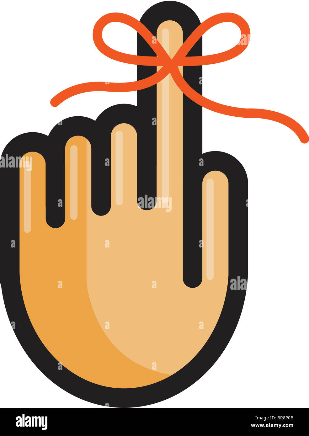 A reminder tied to a finger Stock Photo - Alamy
