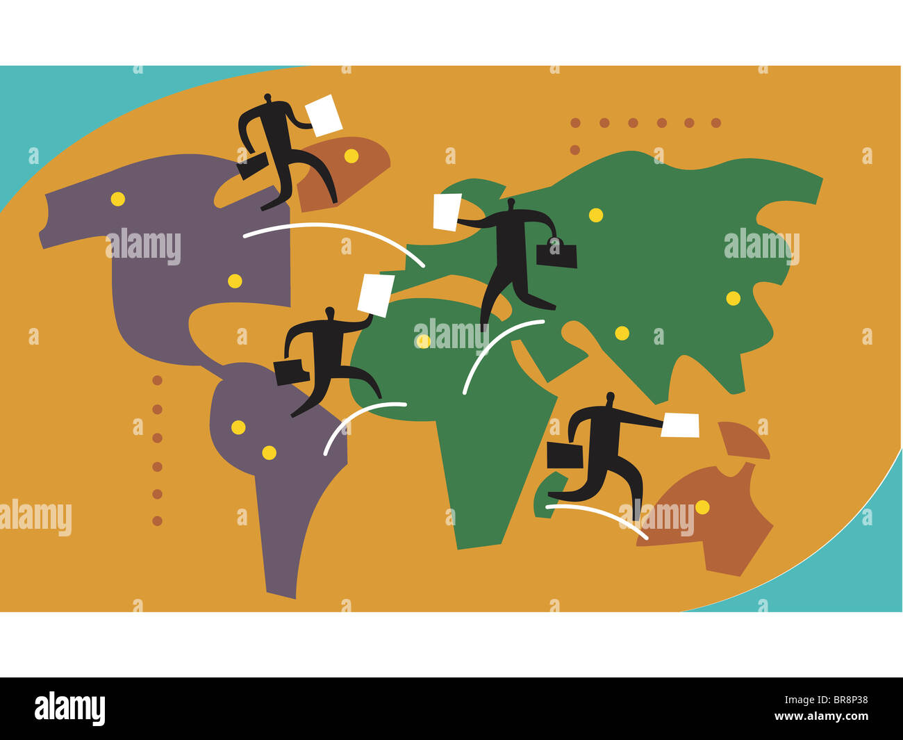 An illustration of business destinations around the world Stock Photo