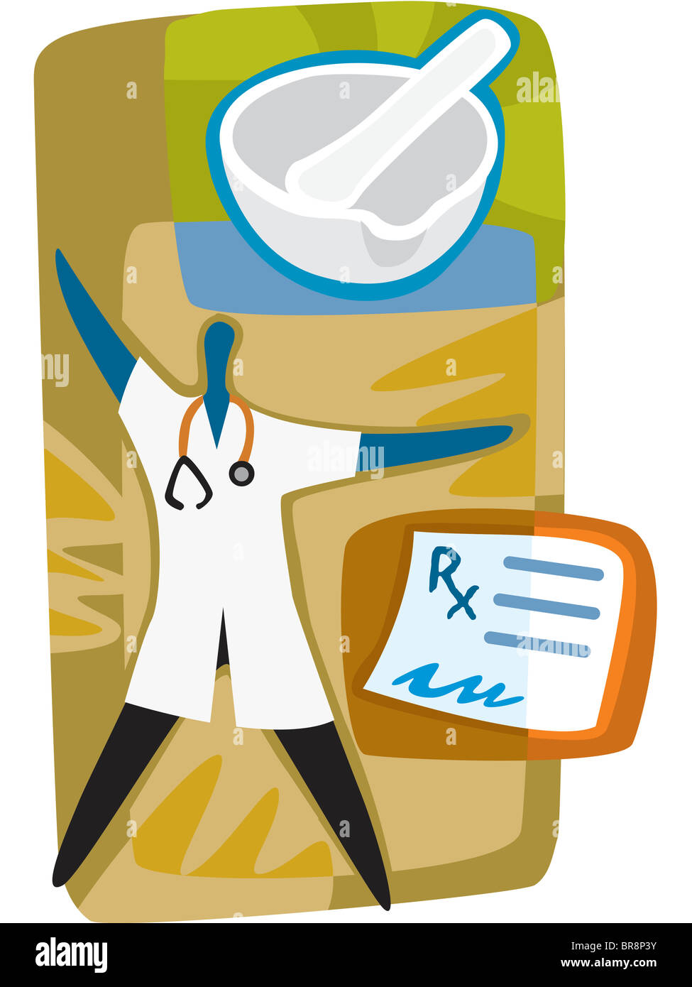 Pharmacist, prescription, mortar and pestle Stock Photo - Alamy