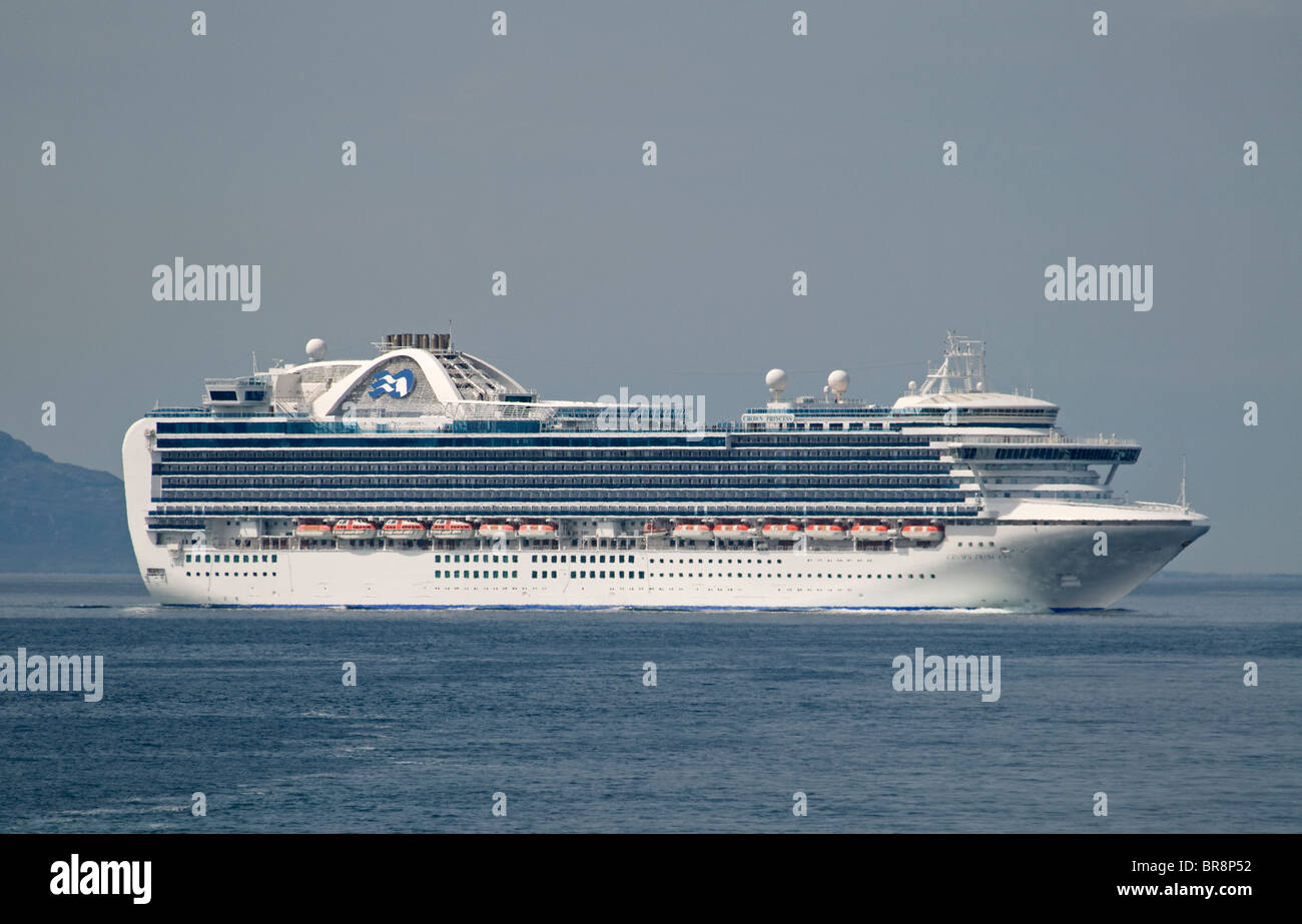 The Crown Princess Luxury Cruise Liner passing through the Minch in the outer Hebrides, Scotland.  SCO 6620 Stock Photo