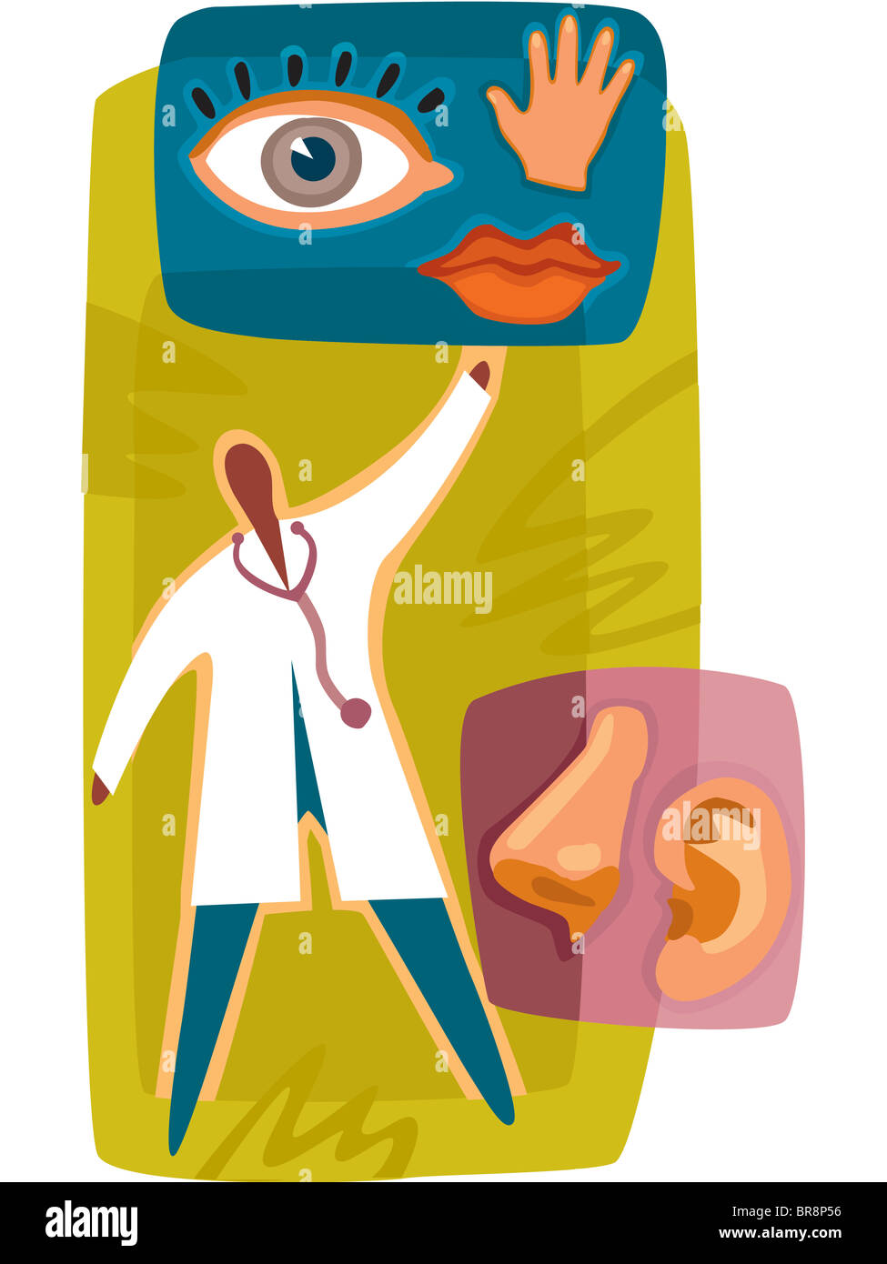A doctor caring for the five senses Stock Photo