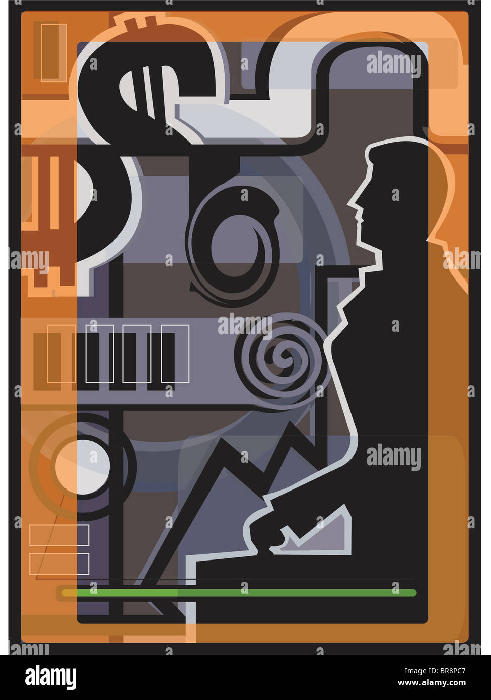 A silhouette of a businessman carrying a briefcase Stock Photo - Alamy