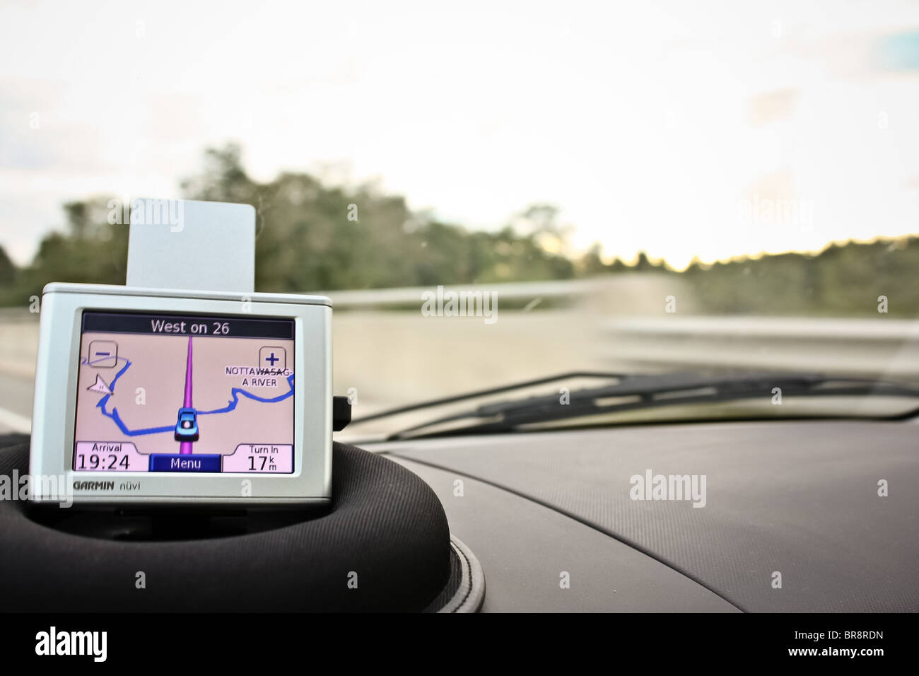 GPS in car Stock Photo