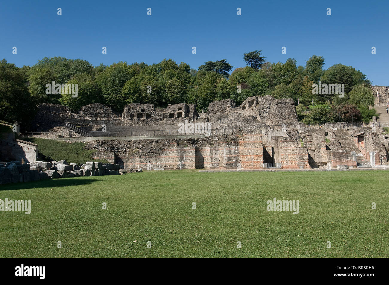 The Roman-era Theatre on the Fourvière hill.  Lyon, Rhone-Alpes, France Stock Photo