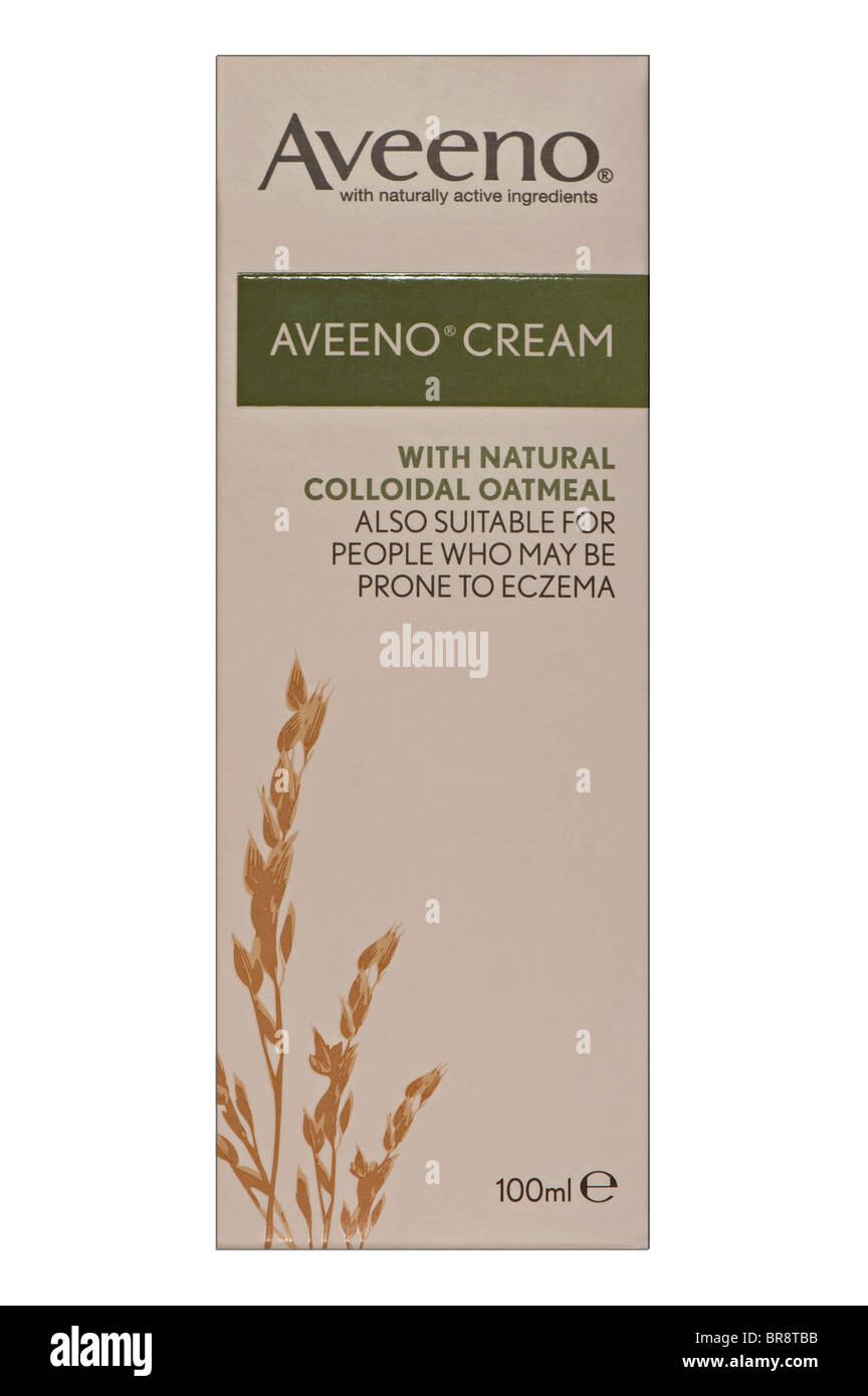 100ml of Aveeno cream with natural colloidal oatmeal for eczema sufferers or people prone to eczema. Stock Photo