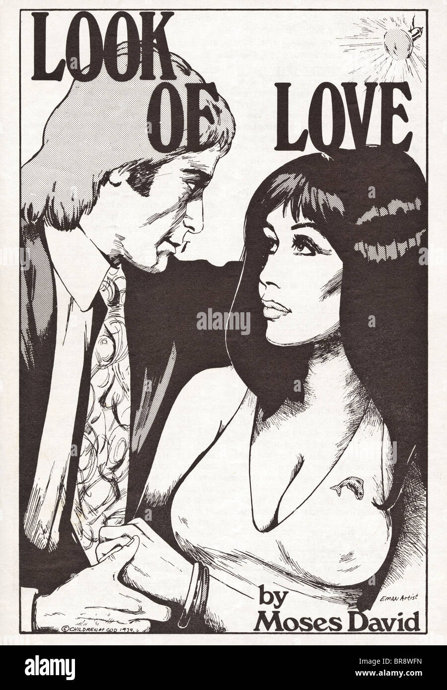 Look of Love by Moses David cover of pamphlet by the Children of God a religious cult circa 1974 Stock Photo