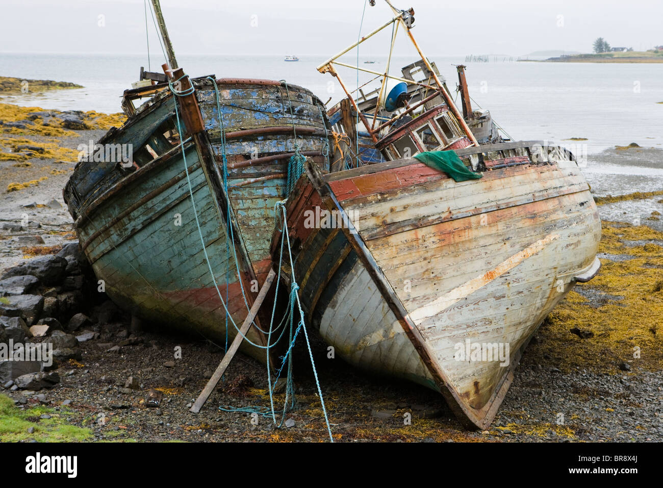 Old boats near Salen, Isle of Mull, Argyll, Scotland, UK. Stock Photo