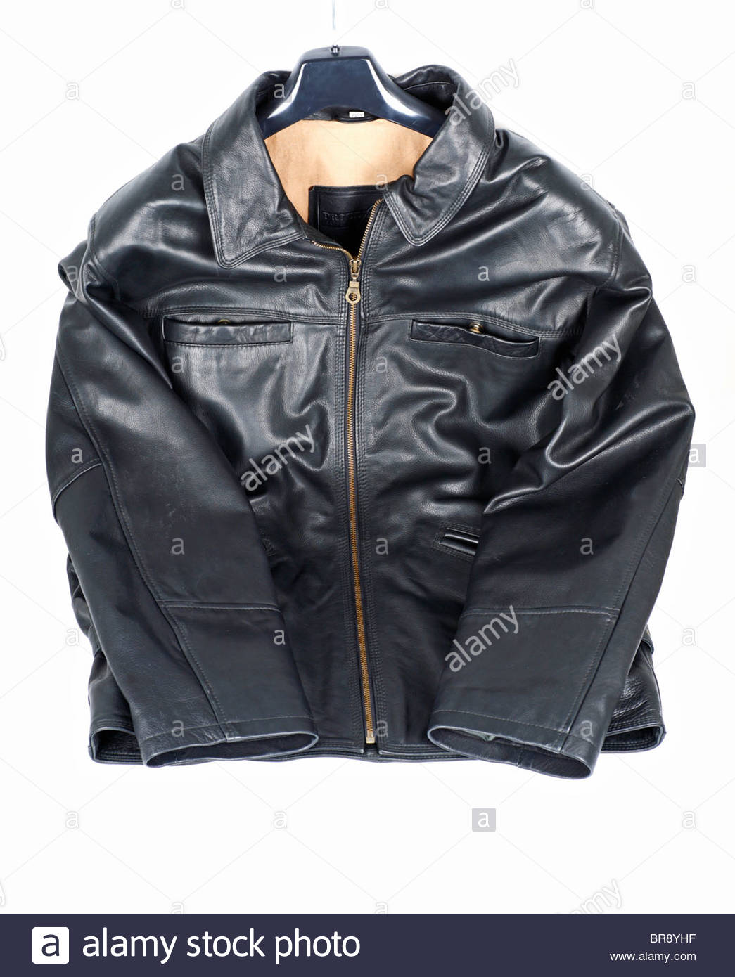 Black leather jacket Stock Photo