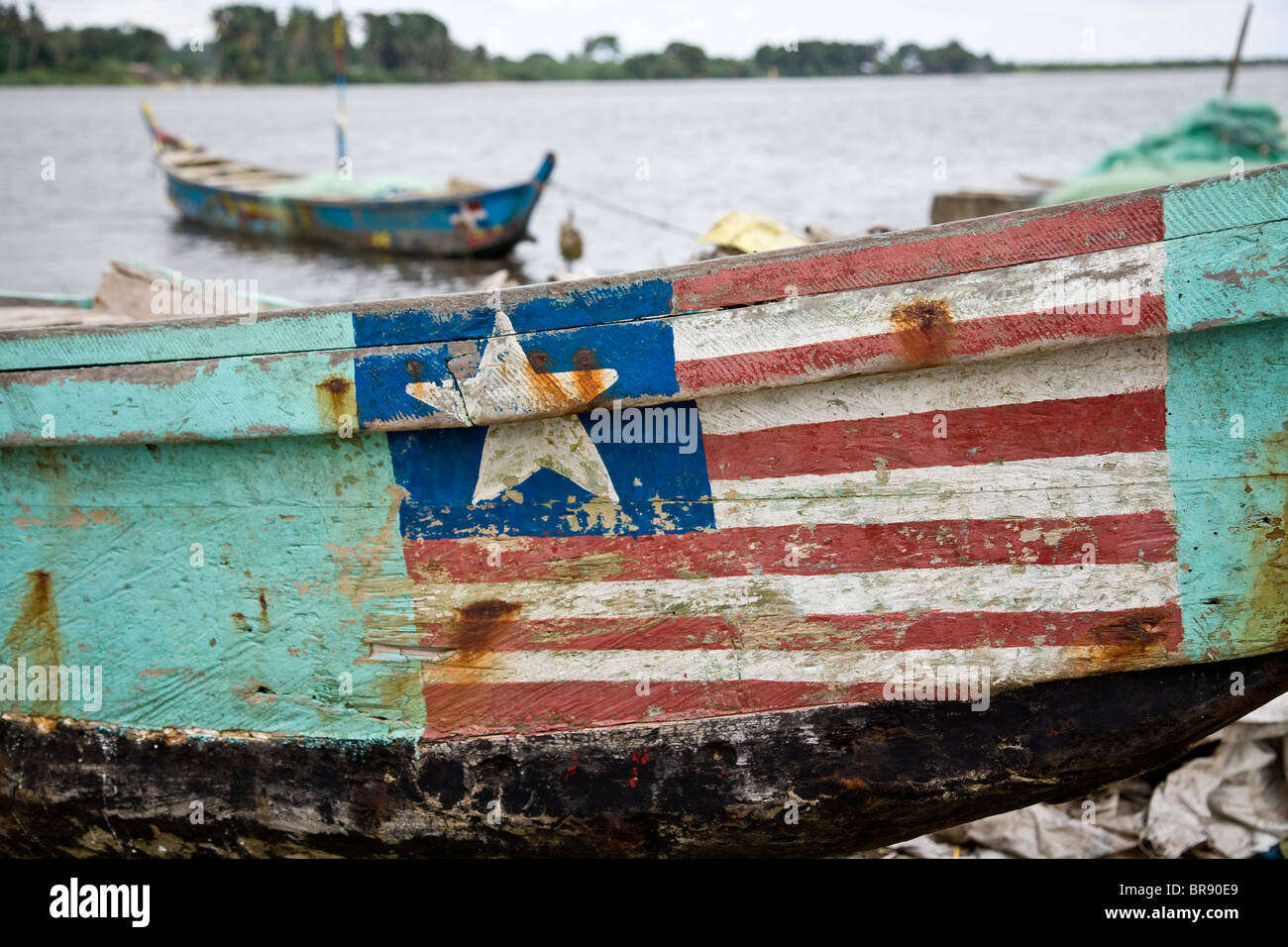 Liberian flag The Lone star Stock Photo Alamy