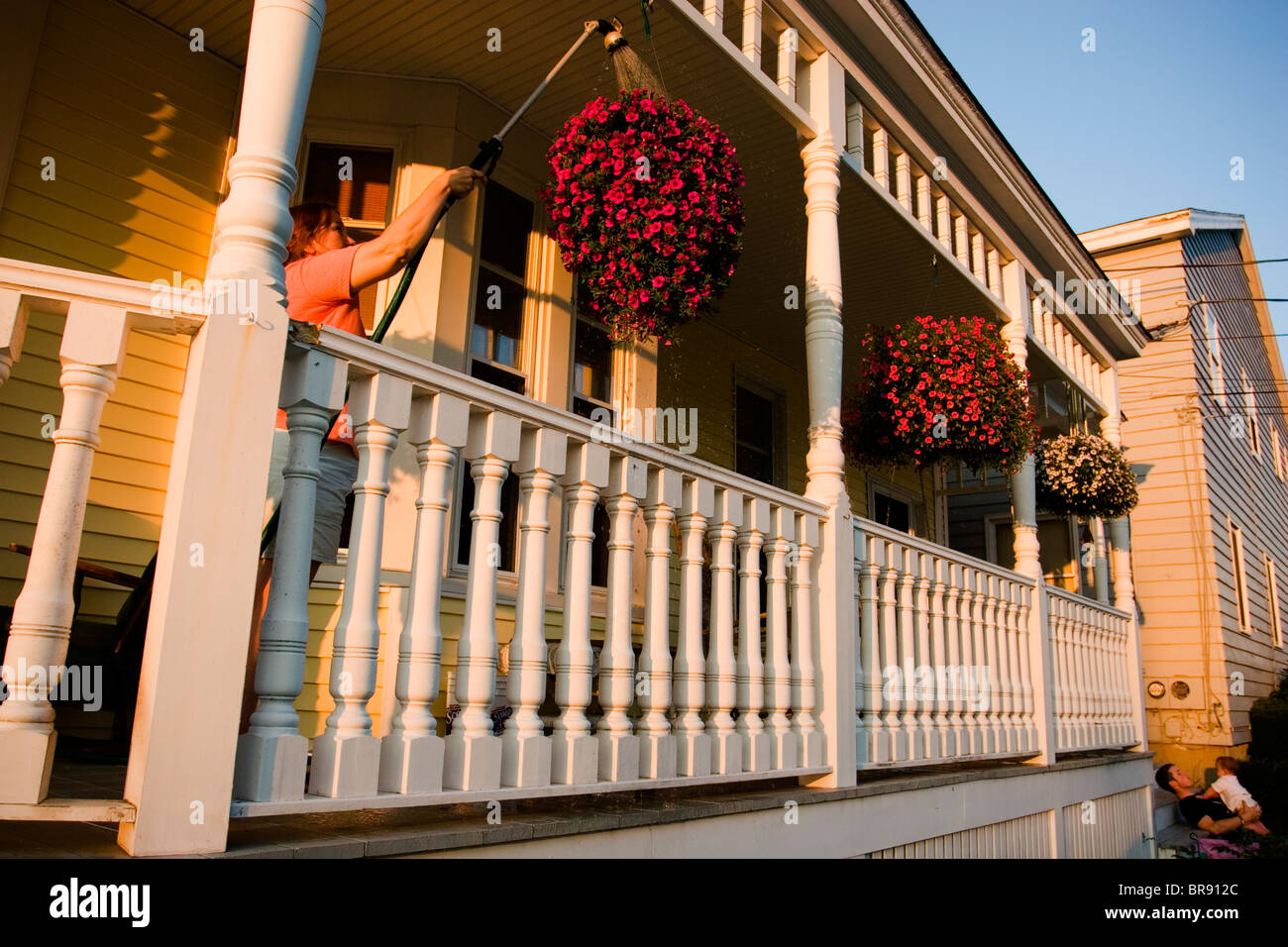 Porch flowers woman young hi-res stock photography and images - Alamy