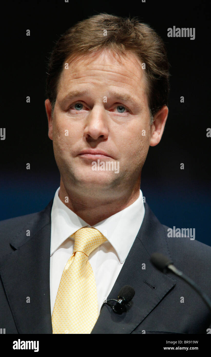 NICK CLEGG MP DEPUTY PRIME MINISTER 18 September 2010 THE ACC LIVERPOOL ENGLAND Stock Photo