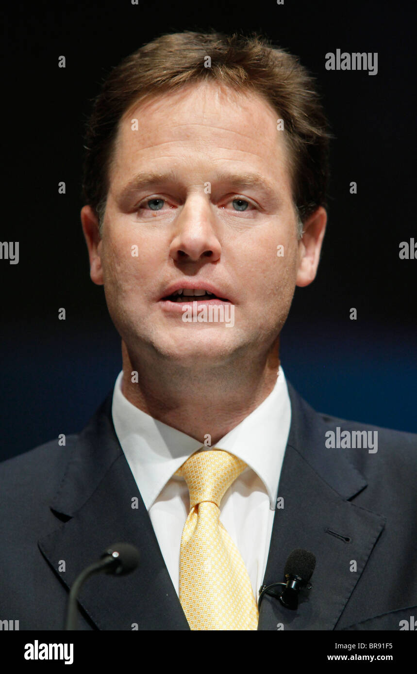 NICK CLEGG MP DEPUTY PRIME MINISTER 18 September 2010 THE ACC LIVERPOOL ENGLAND Stock Photo