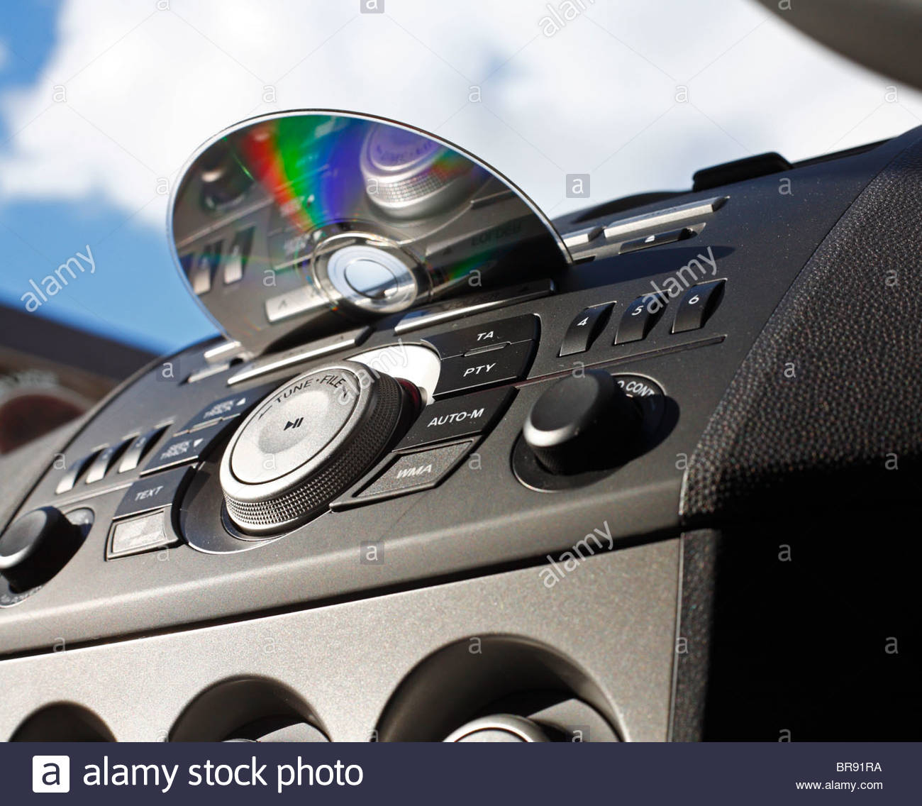 Centre console in car cabin Stock Photo Alamy