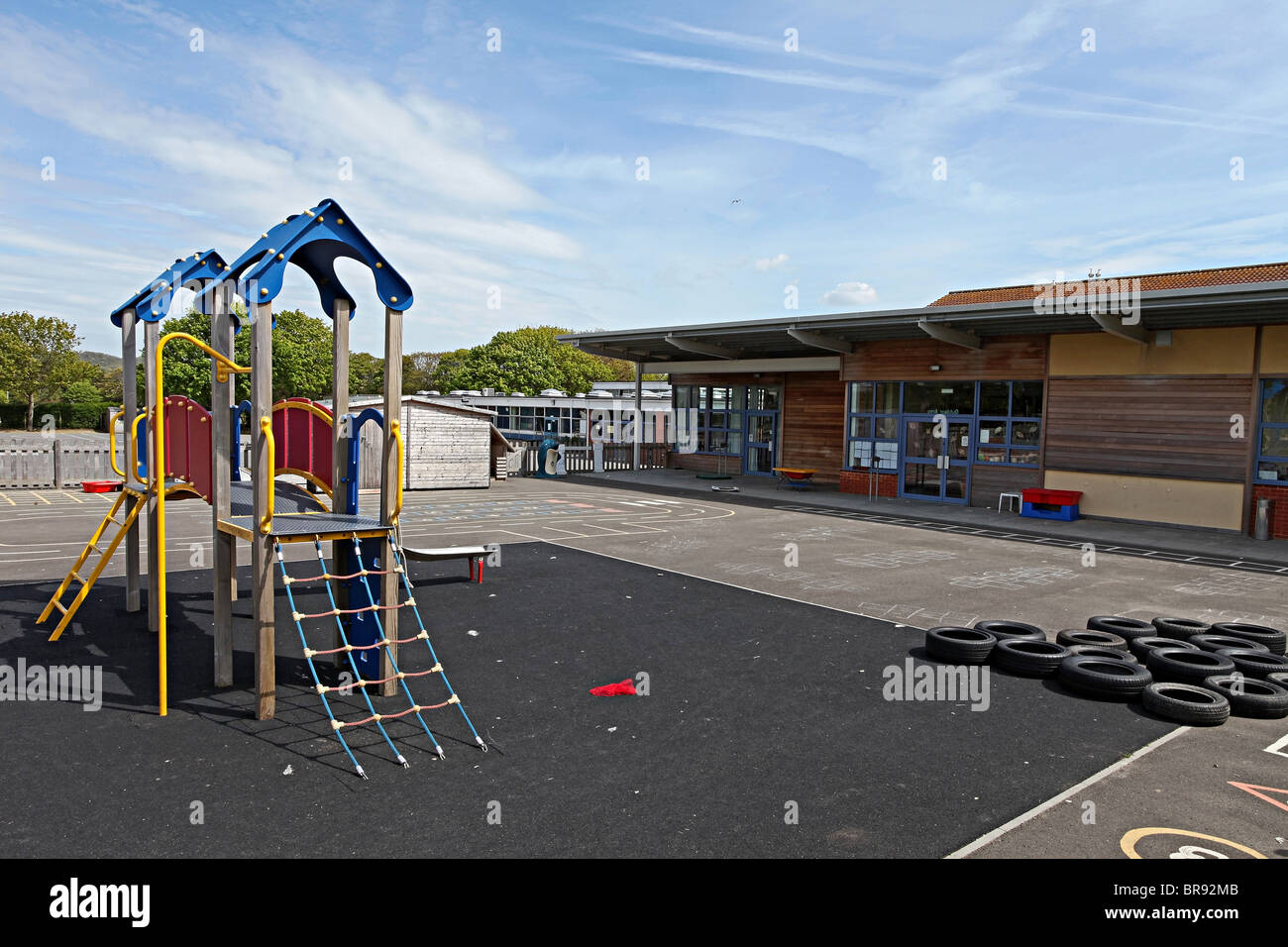 school yard playground at a uk infant junior school ages 5 11 schoolyard