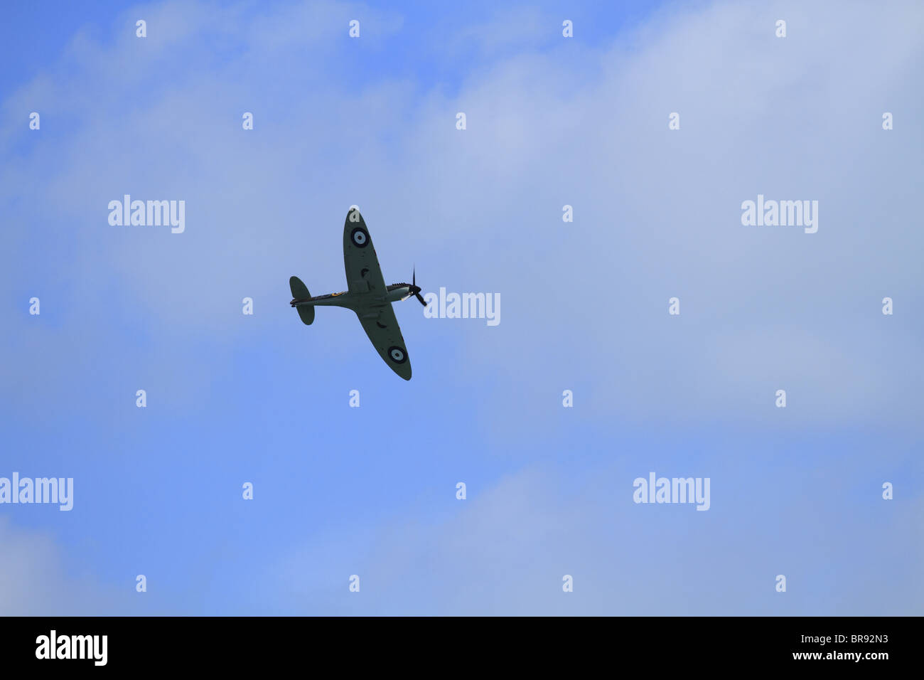 A Spitfire, part of the Battle of Britain Memorial Flight, at Eastbourne Air Show, Sussex, England. Stock Photo