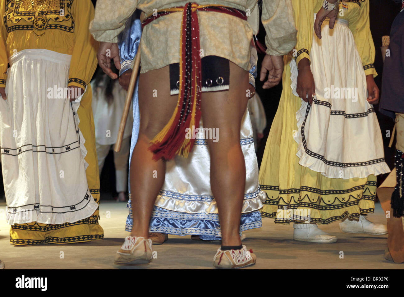Cherokee, North Carolina -  Dancers performing on stage during the annual Southeast Tribes Festival Stock Photo
