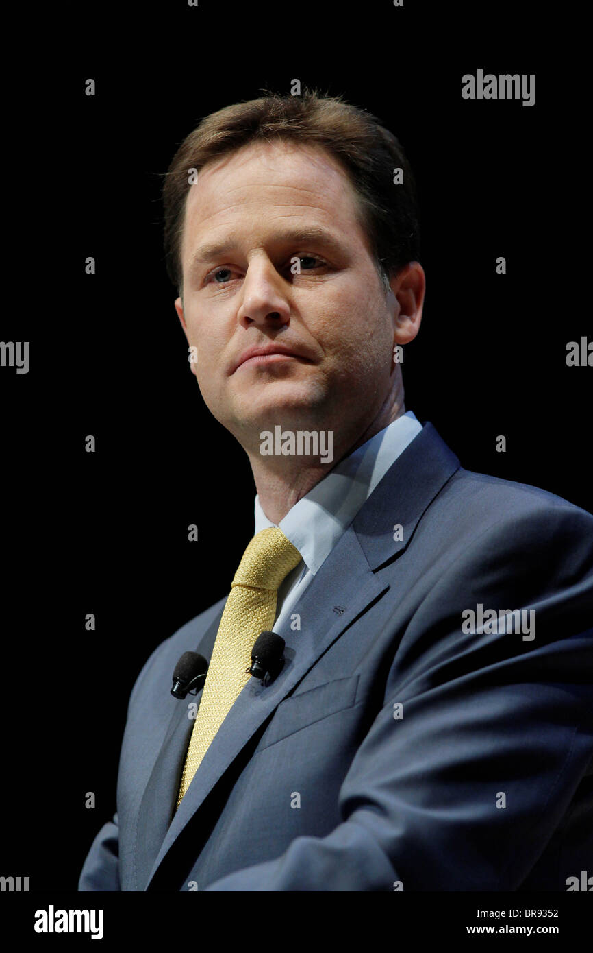 NICK CLEGG MP DEPUTY PRIME MINISTER 20 September 2010 THE AAC LIVERPOOL ENGLAND Stock Photo