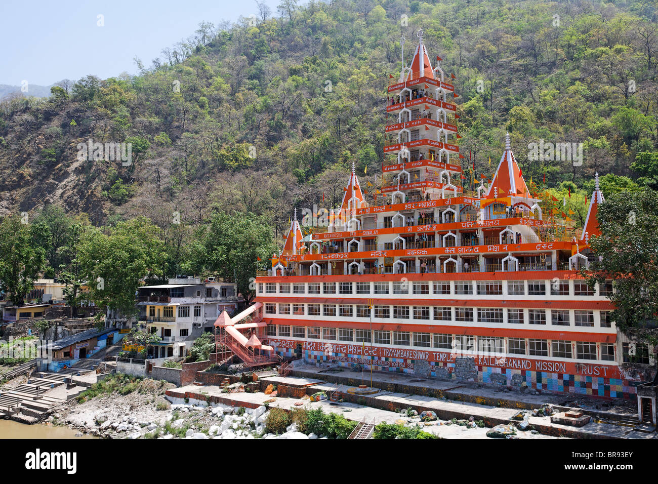 The Hindu Sri Trayambakeswar Temple, Rishikesh, Uttaranchal, India Stock Photo