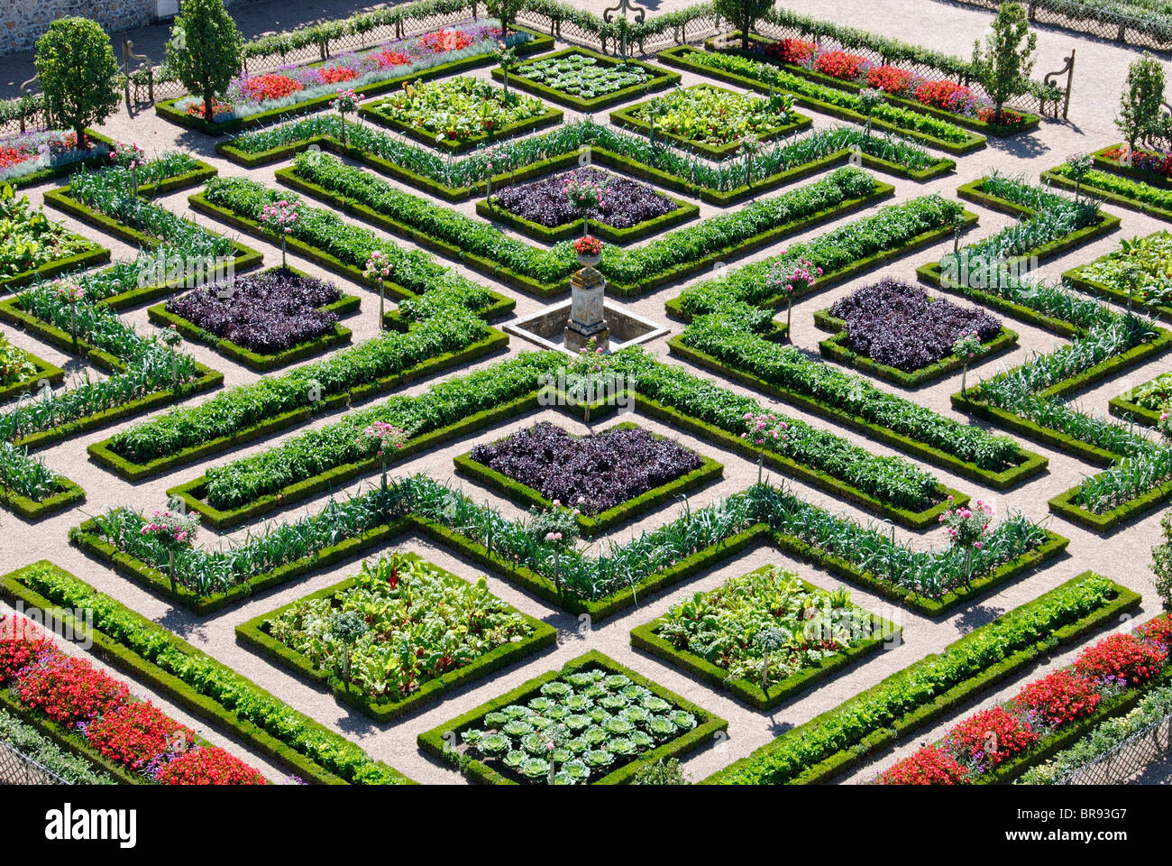 The Potager garden, Chateau de Villandry, Indre et Loire, France Stock Photo