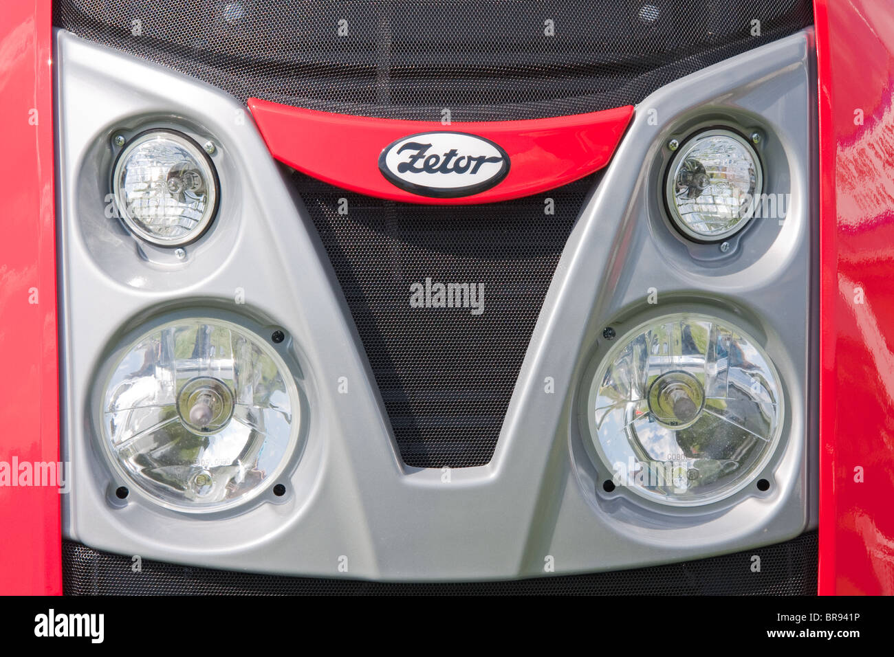 Lights and radiator grill of Zetor Tractor Stock Photo Alamy